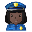 👮🏿‍♀️ Woman Police Officer: Dark Skin Tone, Emoji by Samsung