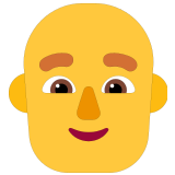 👨‍🦲 Homme : Chauve Emoji par Microsoft