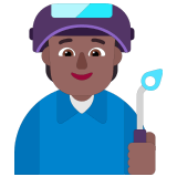 🧑🏾‍🏭 Ouvrier (tous Genres) : Peau Mate Emoji par Microsoft