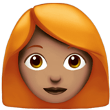 👩🏽‍🦰 Woman: Medium Skin Tone, Red Hair, Emoji by Apple