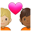 🧑🏼‍❤️‍🧑🏾 Couple with Heart: Person, Person, Medium-Light Skin Tone, Medium-Dark Skin Tone, Emoji by Samsung