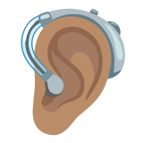 🦻🏽 Ухо со Слуховым Аппаратом: Средний Тон Кожи, смайлик от Google
