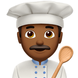 👨🏾‍🍳 Cuisinier : Peau Mate Emoji par Apple