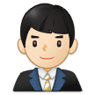 👨🏻‍💼 Büroangestellter: Helle Hautfarbe Emoji von Samsung