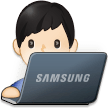 👨🏻‍💻 Man Technologist: Light Skin Tone, Emoji by Samsung