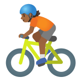 🚴🏾 Велосипедист: Темный Тон Кожи, смайлик от Google