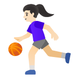 ⛹🏻‍♀️ Woman Bouncing Ball: Light Skin Tone, Emoji by Google