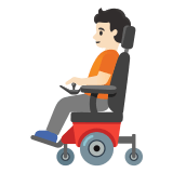 🧑🏻‍🦼 Person in Motorisiertem Rollstuhl: Helle Hautfarbe Emoji von Google