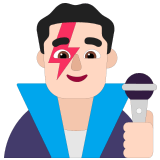 👨🏻‍🎤 Man Singer: Light Skin Tone, Emoji by Microsoft