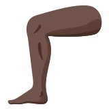 🦵🏿 Bein: Dunkle Hautfarbe Emoji von Google