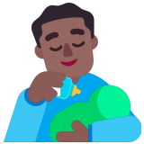 👨🏾‍🍼 Homme Allaitant Un Bébé : Peau Mate Emoji par Microsoft