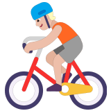 🚴🏼 Cycliste : Peau Moyennement Claire Emoji par Microsoft