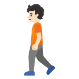 🚶🏻 Person Walking: Light Skin Tone, Emoji by Google