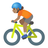 🚴🏽 Cycliste : Peau Légèrement Mate Emoji par Google