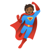 🦸🏾 Superhero: Medium-Dark Skin Tone, Emoji by Google