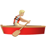 🚣🏼 Person Rowing Boat: Medium-Light Skin Tone, Emoji by Apple