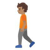 🚶🏽 Person Walking: Medium Skin Tone, Emoji by Google