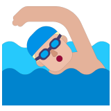 🏊🏼‍♂️ Пловец: Светлый Тон Кожи, смайлик от Microsoft