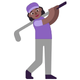 🏌🏾‍♀️ Woman Golfing: Medium-Dark Skin Tone, Emoji by Microsoft