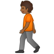 🚶🏾 Person Walking: Medium-Dark Skin Tone, Emoji by Samsung