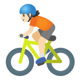 🚴🏻 Велосипедист: Очень Светлый Тон Кожи, смайлик от Google