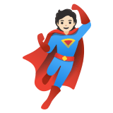 🦸🏻 Супергерой: Очень Светлый Тон Кожи, смайлик от Google