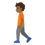 🚶🏾 Person Walking: Medium-Dark Skin Tone, Emoji by Google