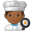 👨🏾‍🍳 Cuisinier : Peau Mate Emoji par Samsung
