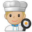 👨🏼‍🍳 Cuisinier : Peau Moyennement Claire Emoji par Samsung