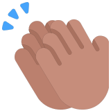 👏🏽 Applaudissements : Peau Légèrement Mate Emoji par Microsoft