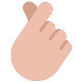 🫰🏼 Hand with Index Finger and Thumb Crossed: Medium-Light Skin Tone, Emoji by Microsoft