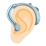 🦻🏻 Ухо со Слуховым Аппаратом: Очень Светлый Тон Кожи, смайлик от Google