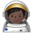 👨🏿‍🚀 Мужчина-Космонавт: Очень Темный Тон Кожи, смайлик от Samsung