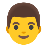 👨 Mann Emoji von Google