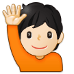 🙋🏻 Person Raising Hand: Light Skin Tone, Emoji by Samsung