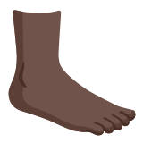 🦶🏿 Foot: Dark Skin Tone, Emoji by Google