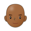 👨🏾‍🦲 Man: Medium-Dark Skin Tone, Bald, Emoji by Samsung