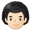 👨🏻‍🦱 Homme : Peau Claire Et Cheveux Bouclés Emoji par Samsung