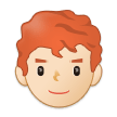 👨🏻‍🦰 Man: Light Skin Tone, Red Hair, Emoji by Samsung