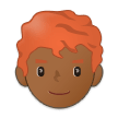 👨🏾‍🦰 Мужчина: Темный Тон Кожи Рыжие Волосы, смайлик от Samsung