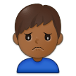 🙍🏾‍♂️ Missmutiger Mann: Mitteldunkle Hautfarbe Emoji von Samsung
