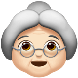 👵🏻 Пожилая Женщина: Очень Светлый Тон Кожи, смайлик от Apple