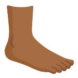🦶🏾 Fuß: Mitteldunkle Hautfarbe Emoji von Google