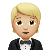 🤵🏼 Person in Tuxedo: Medium-Light Skin Tone, Emoji by Apple