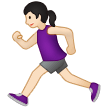 🏃🏻‍♀️ Woman Running: Light Skin Tone, Emoji by Samsung