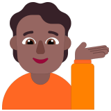 💁🏾 Personne Paume Vers Le Haut : Peau Mate Emoji par Microsoft