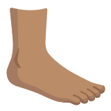 🦶🏽 Fuß: Mittlere Hautfarbe Emoji von Google