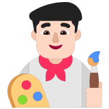 👨🏻‍🎨 Artiste Homme : Peau Claire Emoji par Microsoft