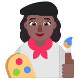 👩🏾‍🎨 Woman Artist: Medium-Dark Skin Tone, Emoji by Microsoft