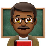 👨🏾‍🏫 Man Teacher: Medium-Dark Skin Tone, Emoji by Apple